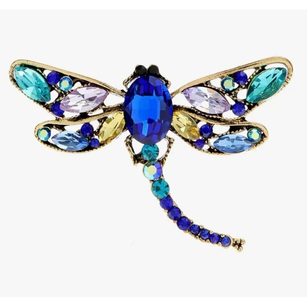 💚 Betsey Johnson colorful dragonfly brooch 💚